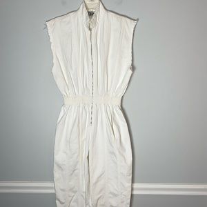 Moses Southern for Mertopole White Denim Jumpsuit 80s